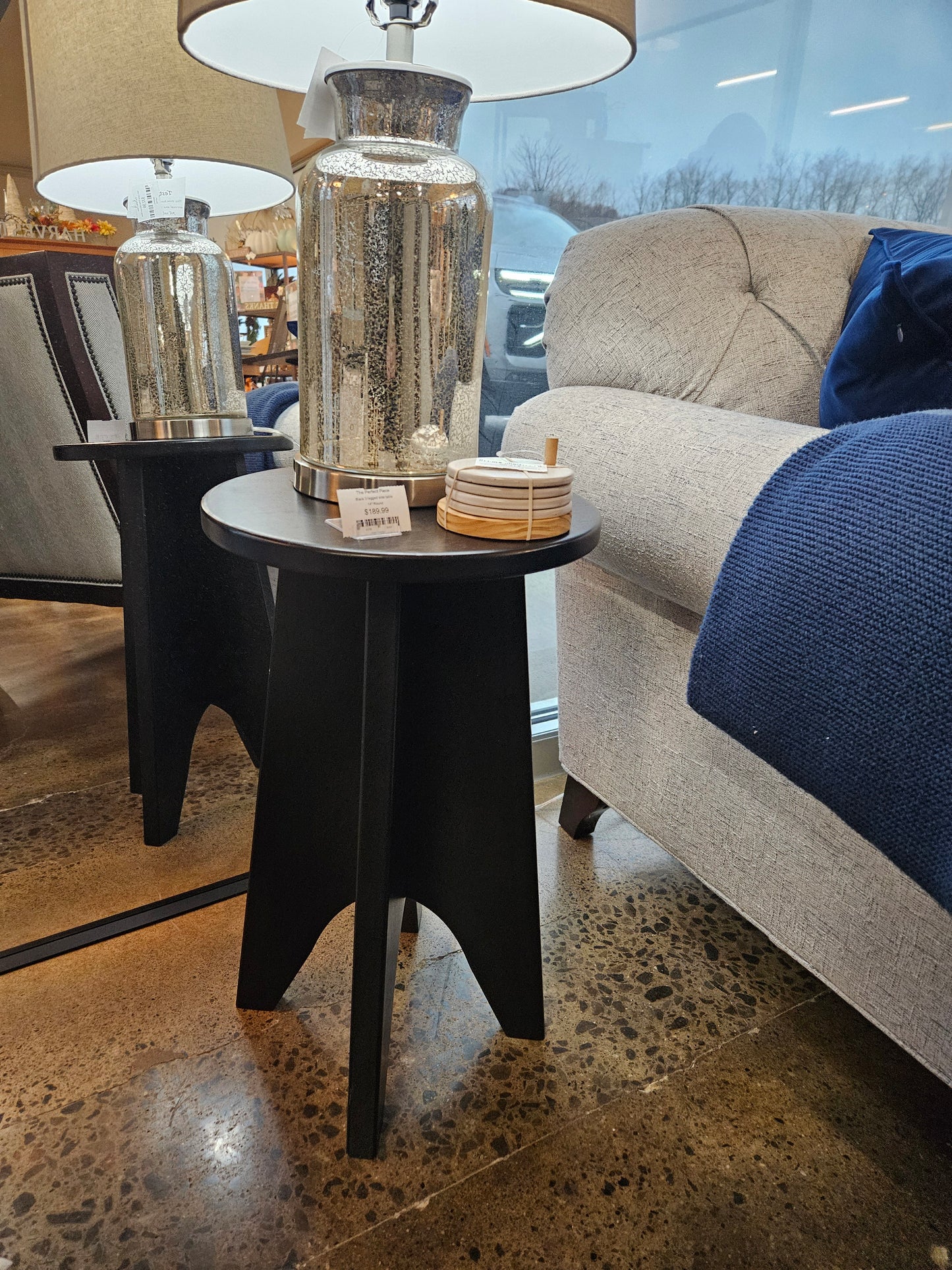 Black 3 legged side table