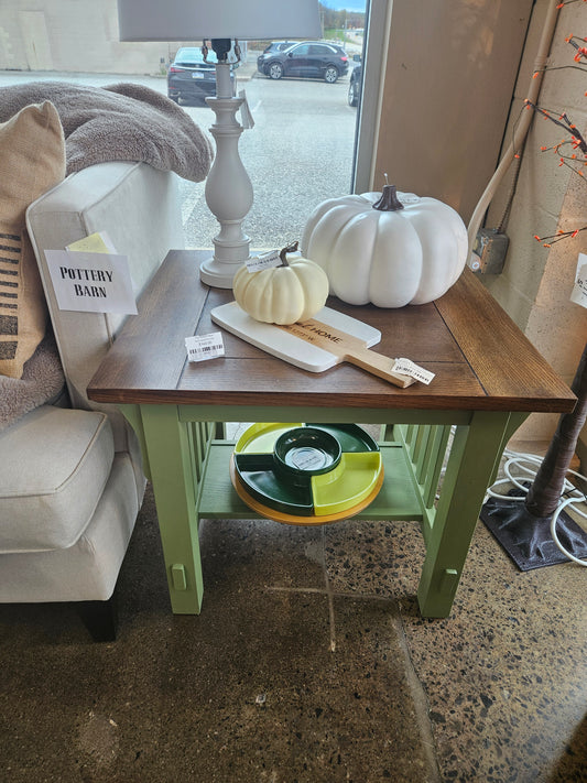 Green painted end table