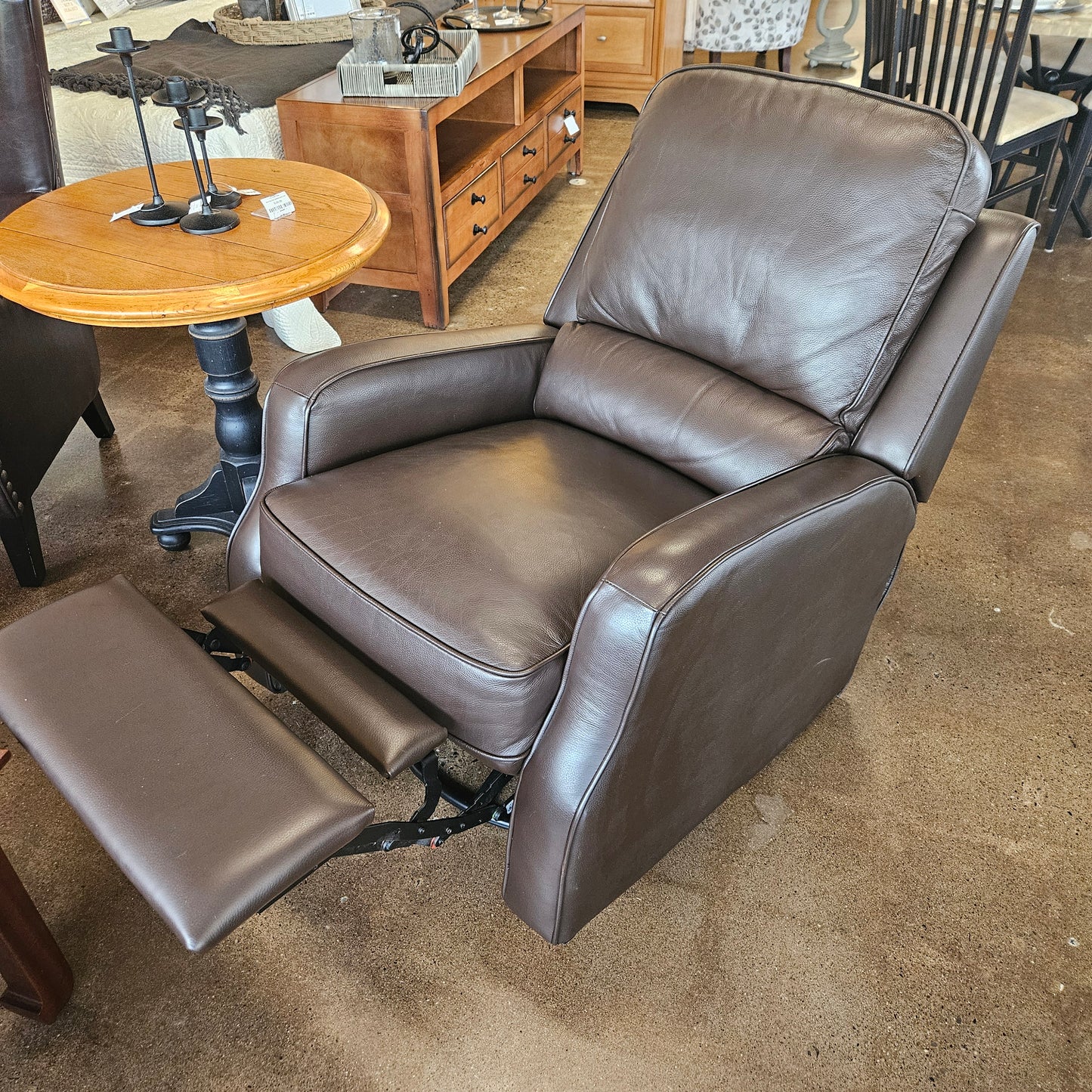 Brown leather-like recliner