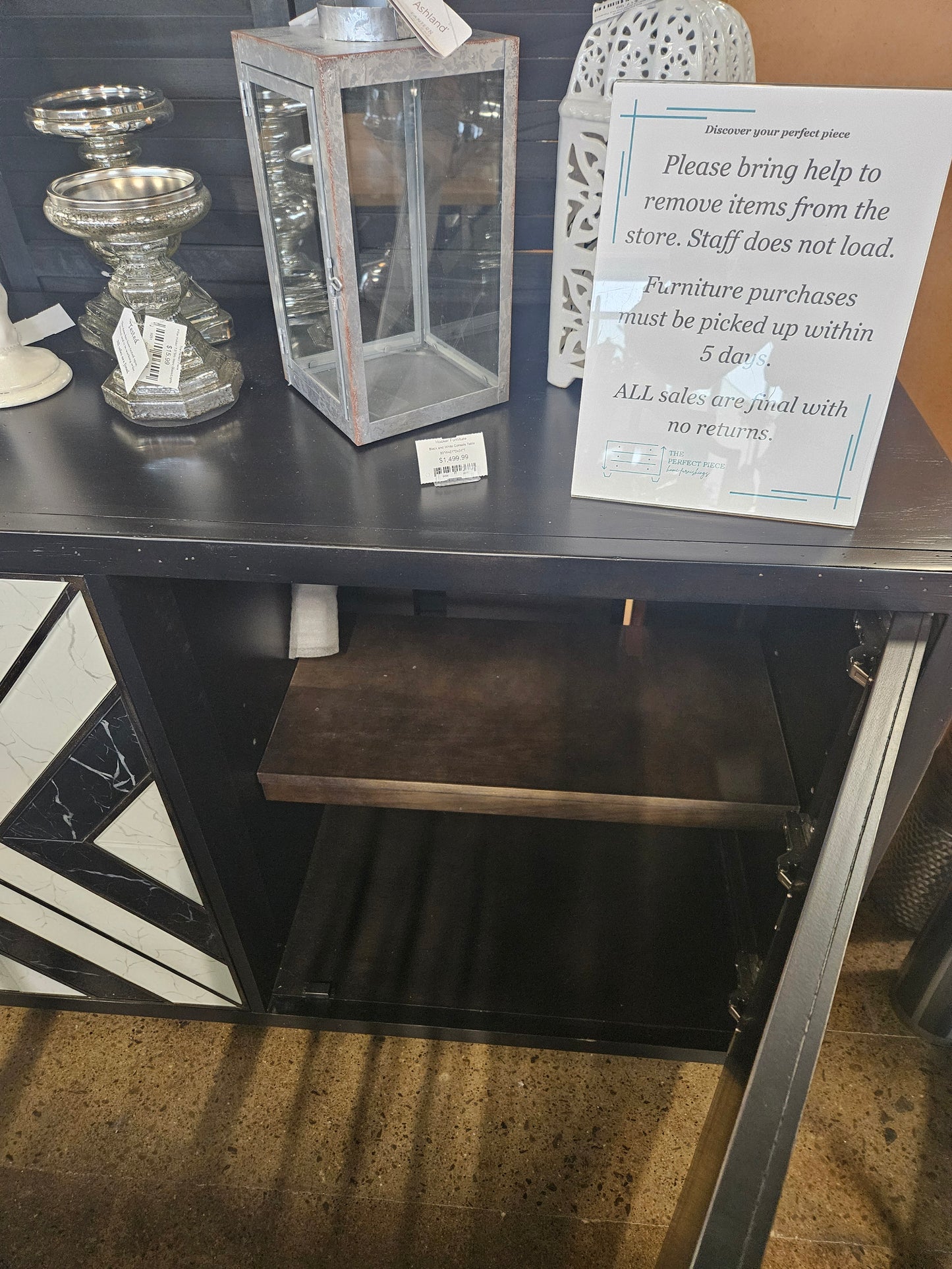 Black and White Console Table