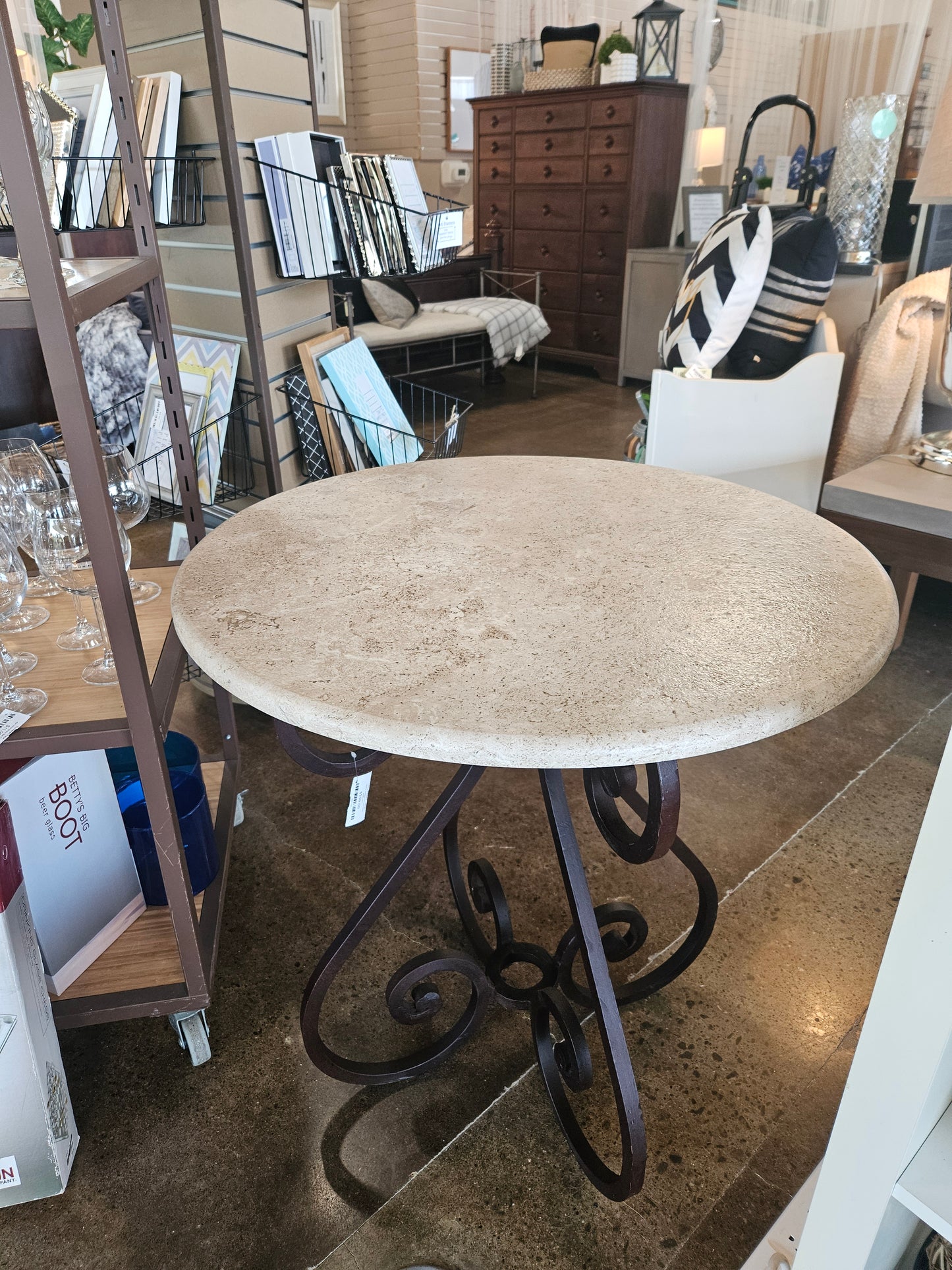 Stone topped accent table