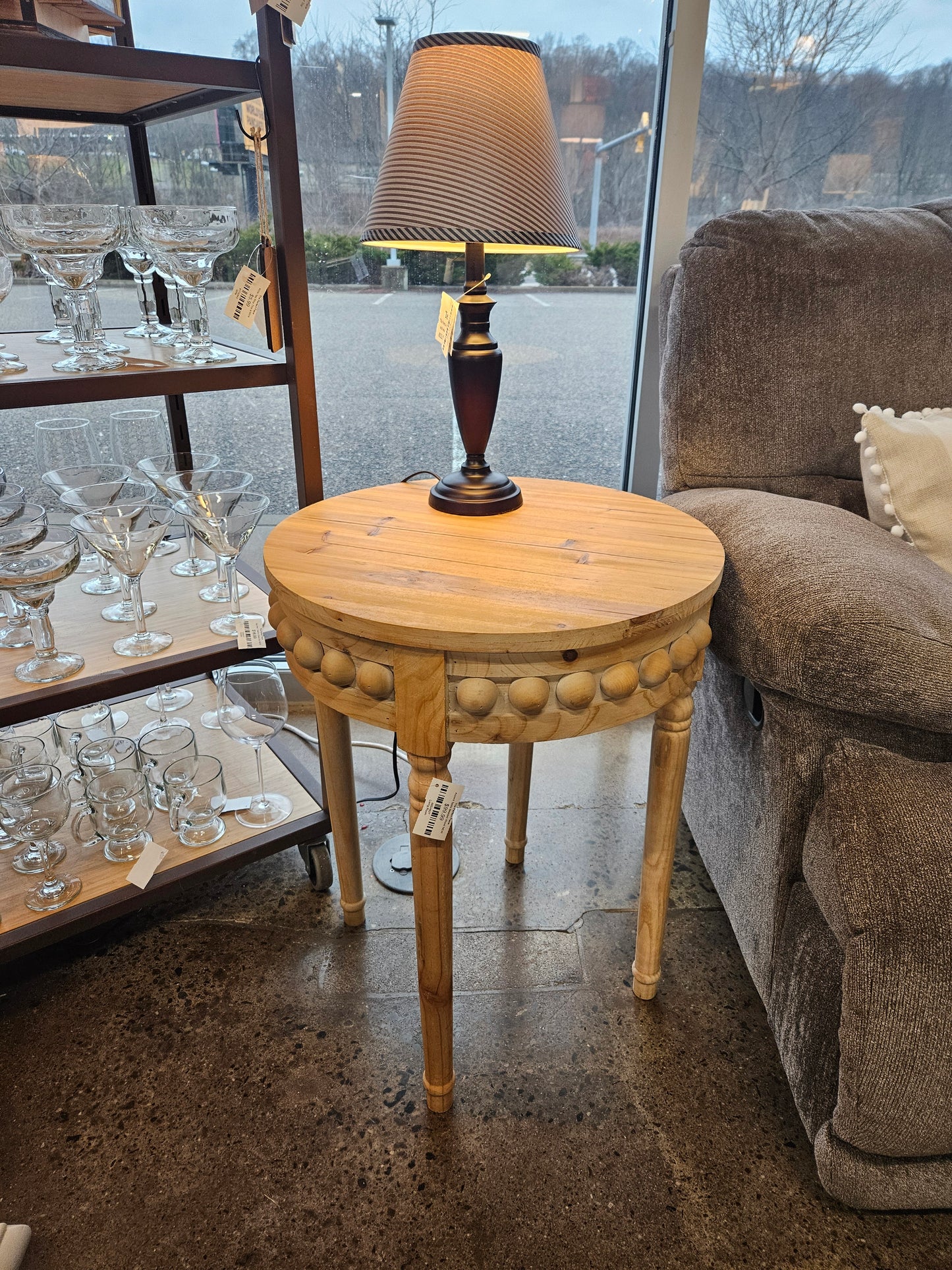 Accent Table Beaded Wood NEW