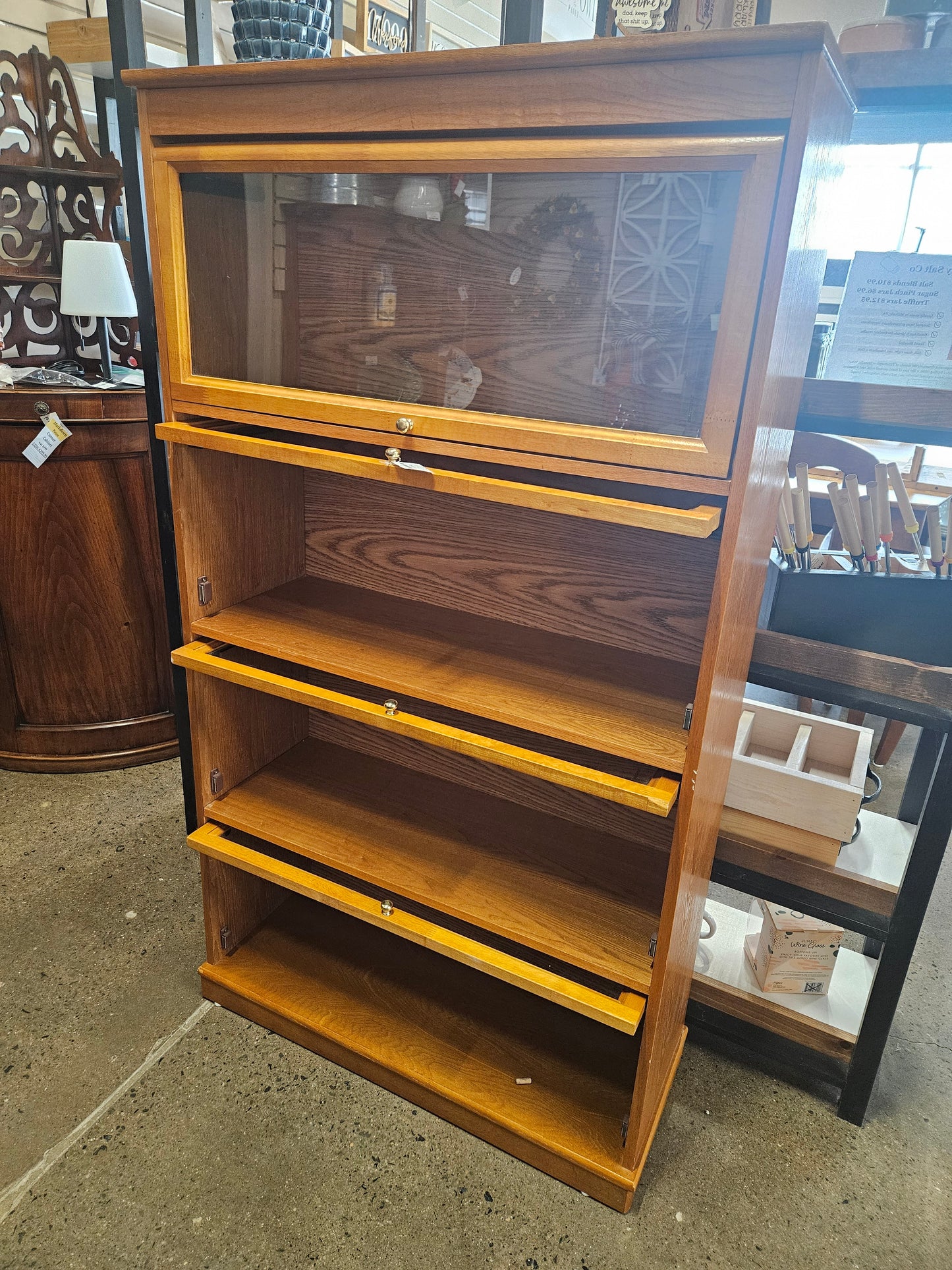 Light wood barrister cabinet