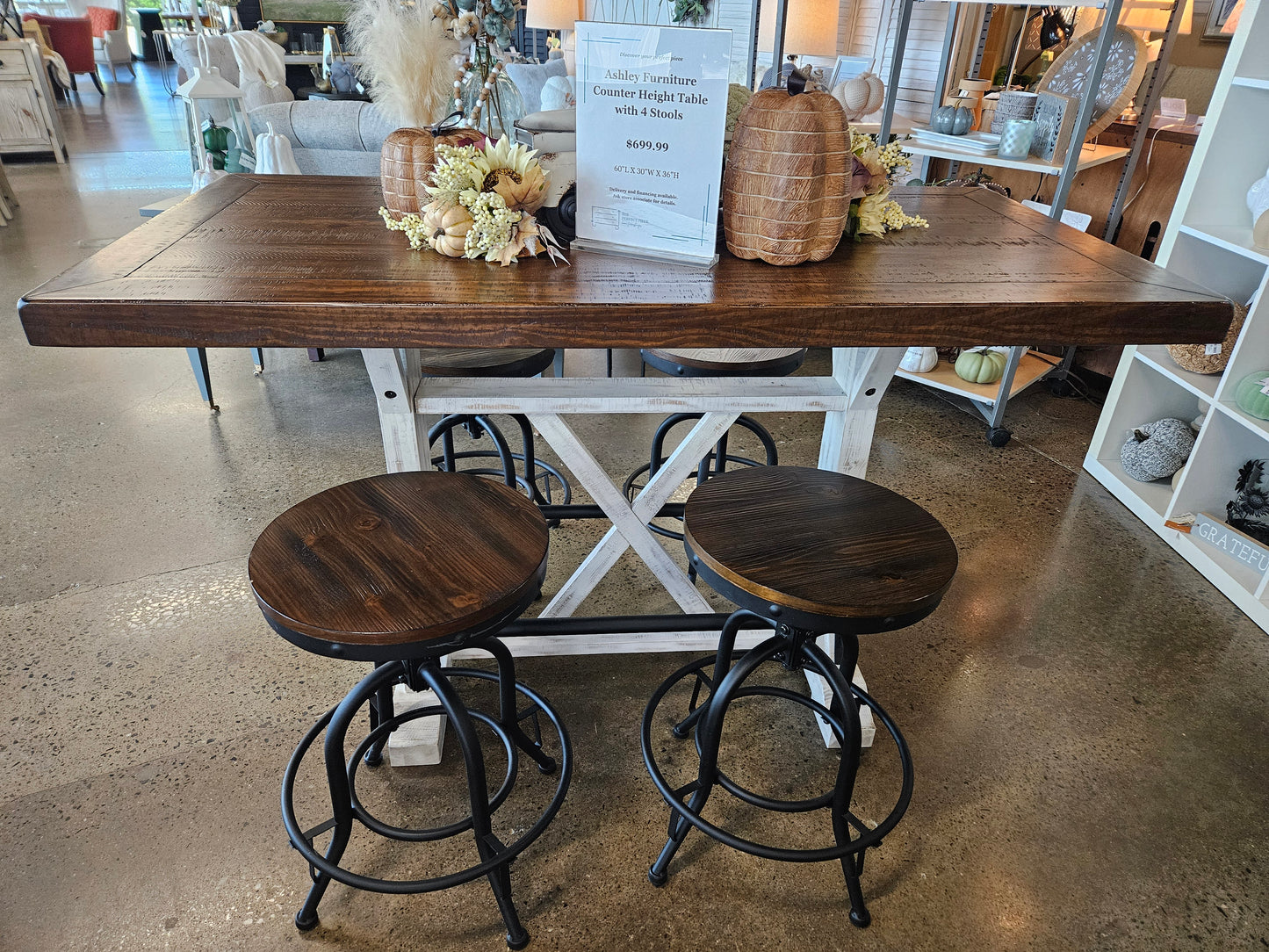Ashley Furniture Counter Height Table with 4 Stools