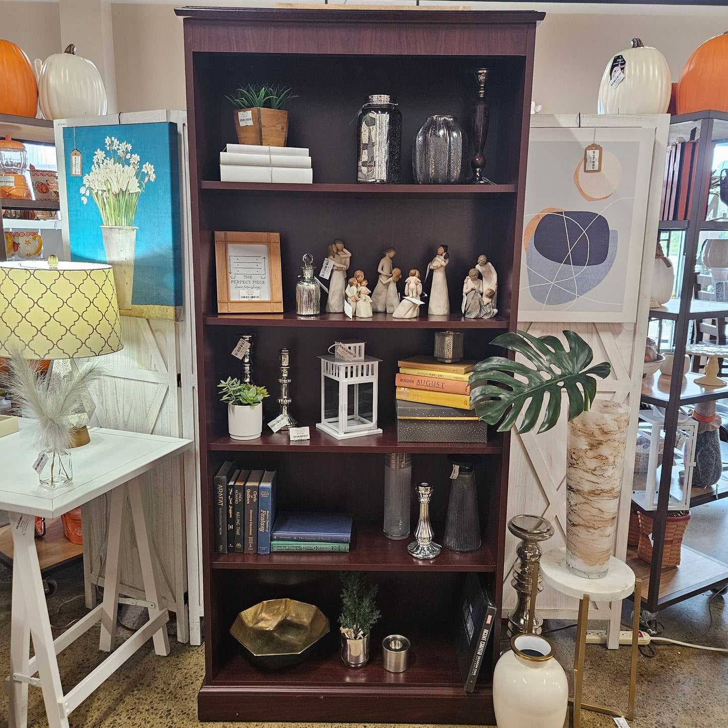 Tall Dark Wood Bookcase