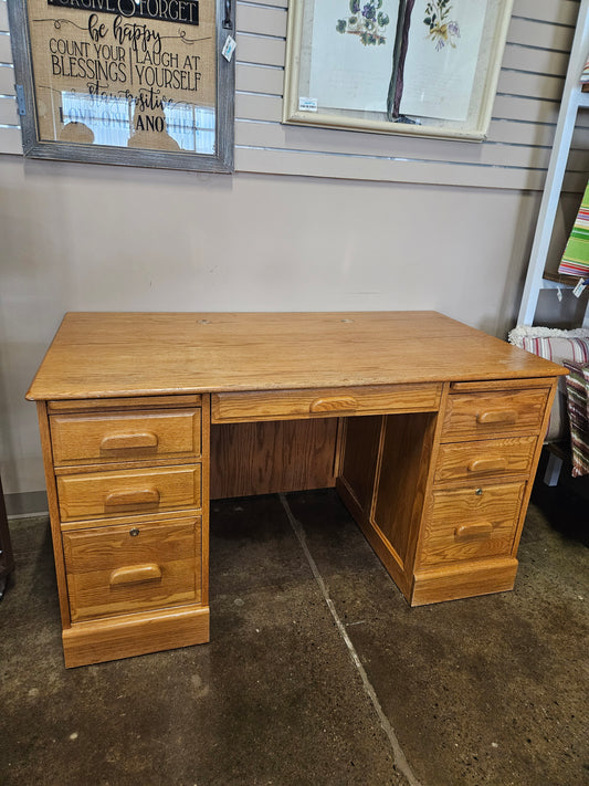 Oak Desk with drawer and keyboard shelf