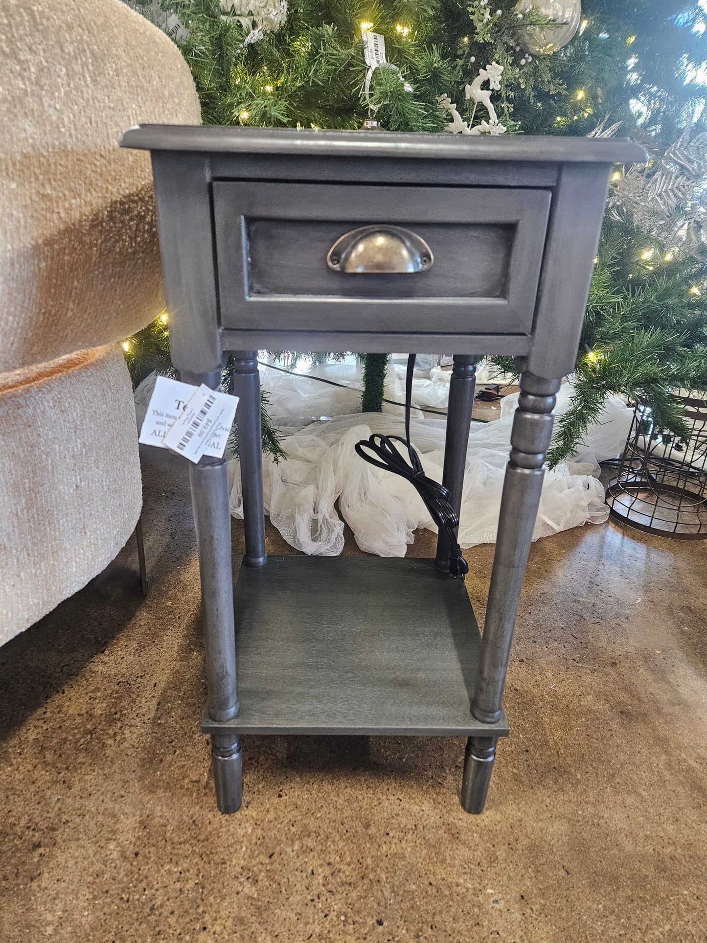 Table w/Drawer/Shelf/Electric &USB