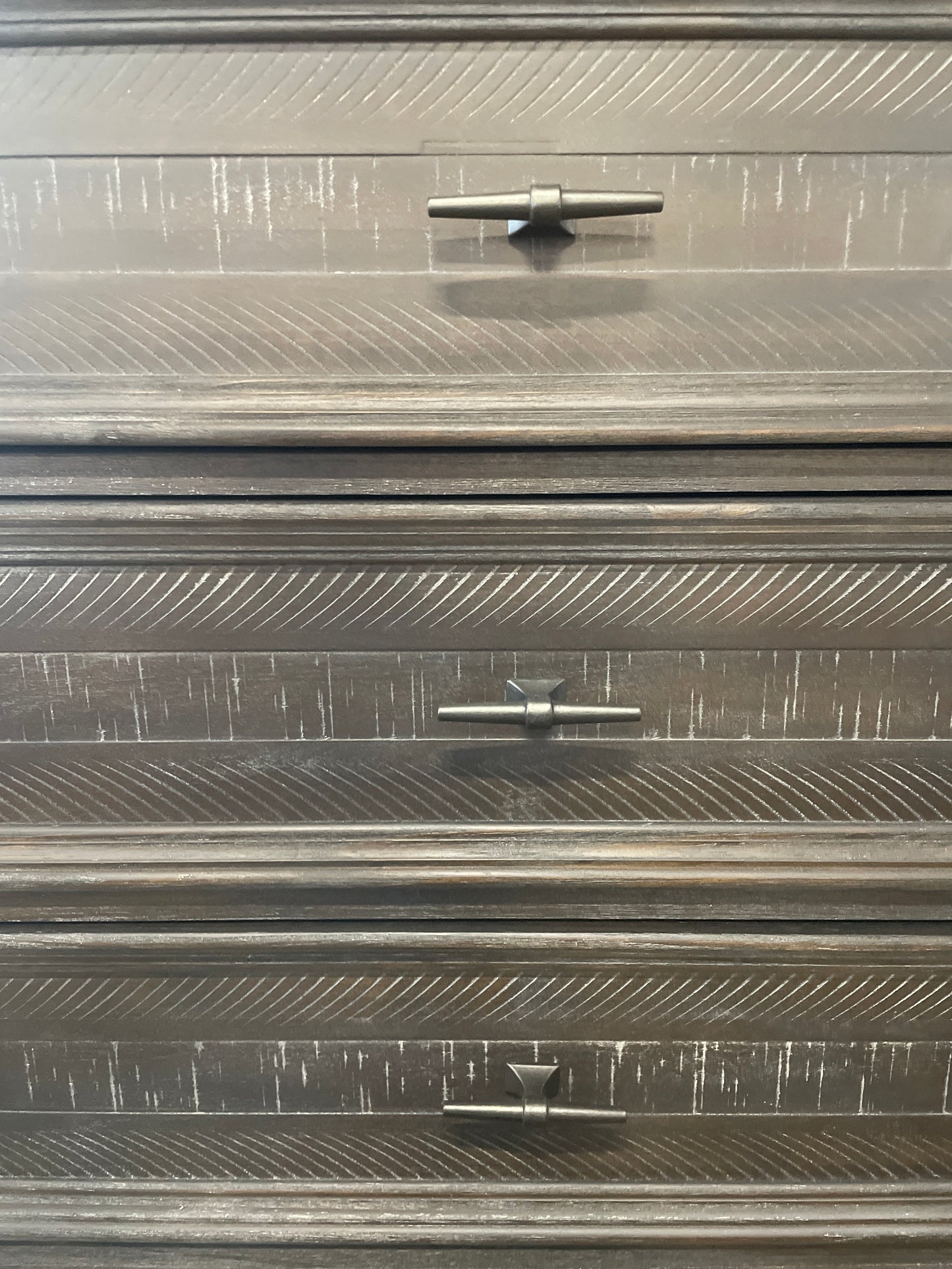 Weathered Carbon 9 Drawer Dresser-MODEL HOME