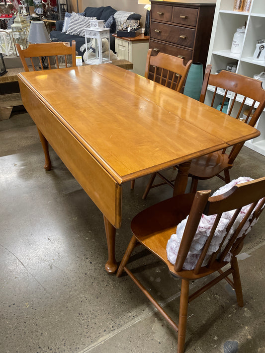 Drop Leaf Kitchen Table with 4 Chairs