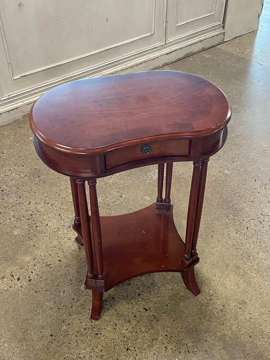 Mahogany Kidney Top Lamp Table with Drawer