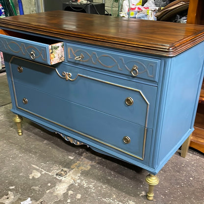 Blue w/ gold accents buffet