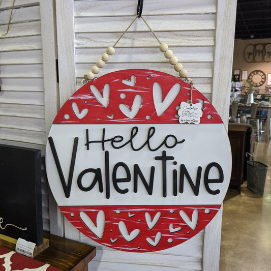 Hello Valentine Door Hanger 17.25