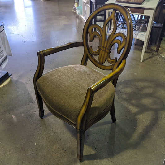 Fleur de Lis chocolate accent chair