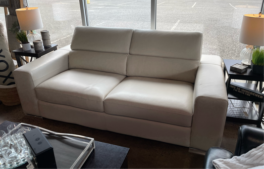 Cream Leather Sofa