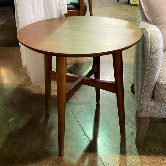 West Elm accent table with gold tip legs