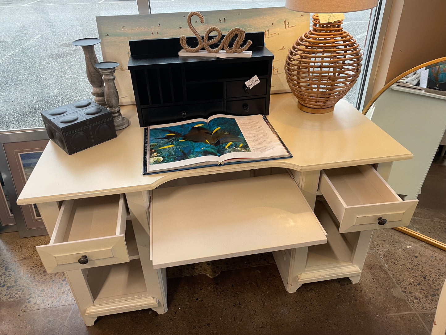 Cream Desk with Chair