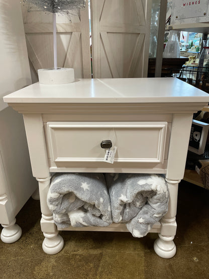 White Chest with Nightstand - Model Home