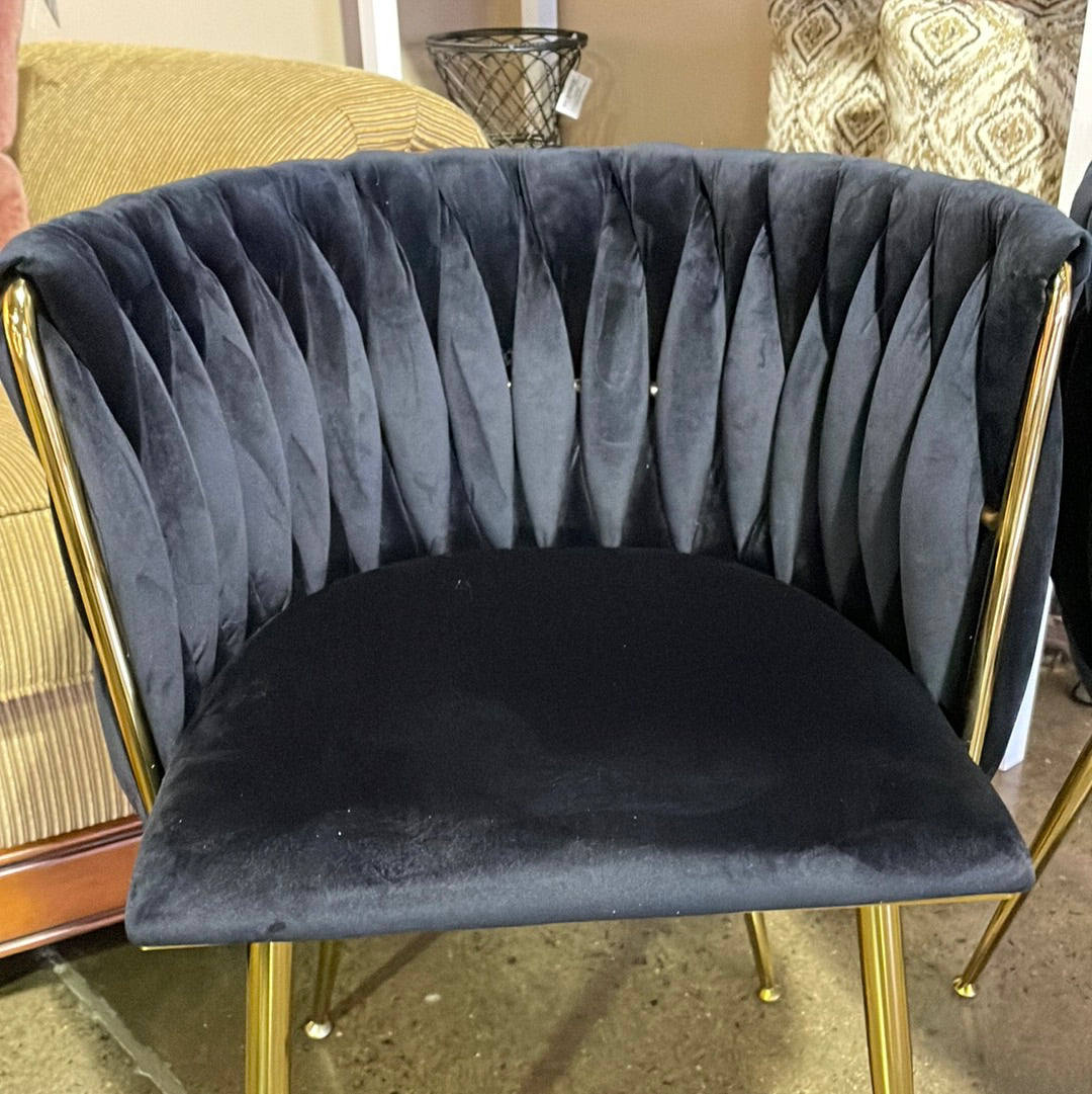 Black velvet chairs (2)