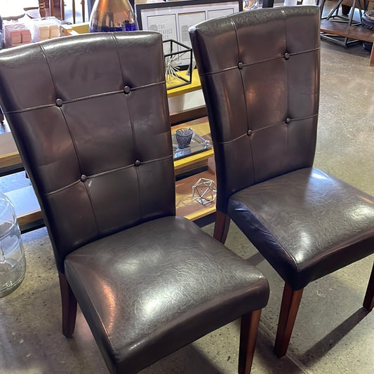 Brown Parsons Dining Chairs (6)