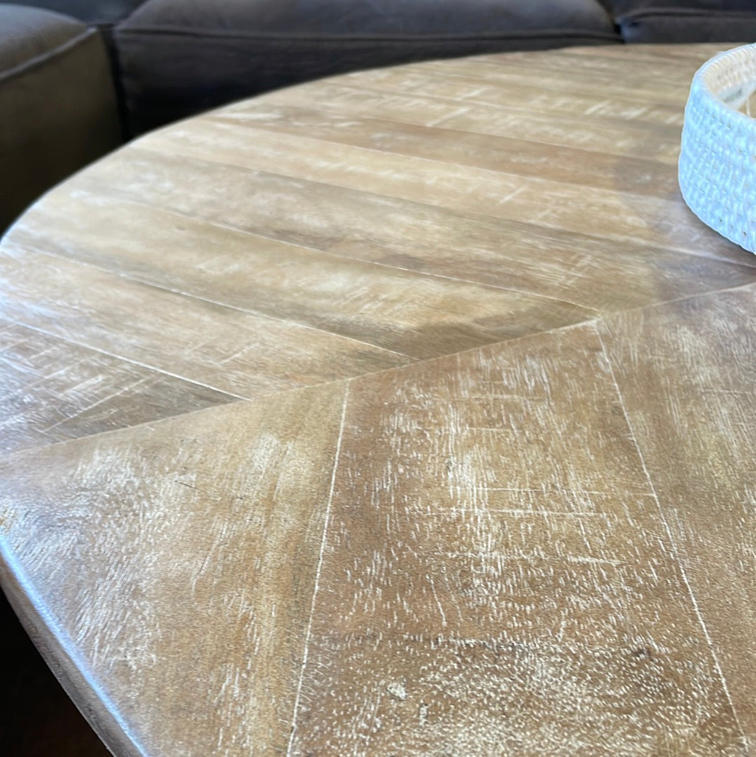 Wood textured coffee table