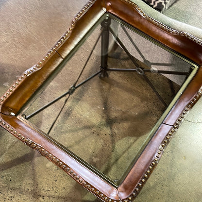 Iron and Leather end table