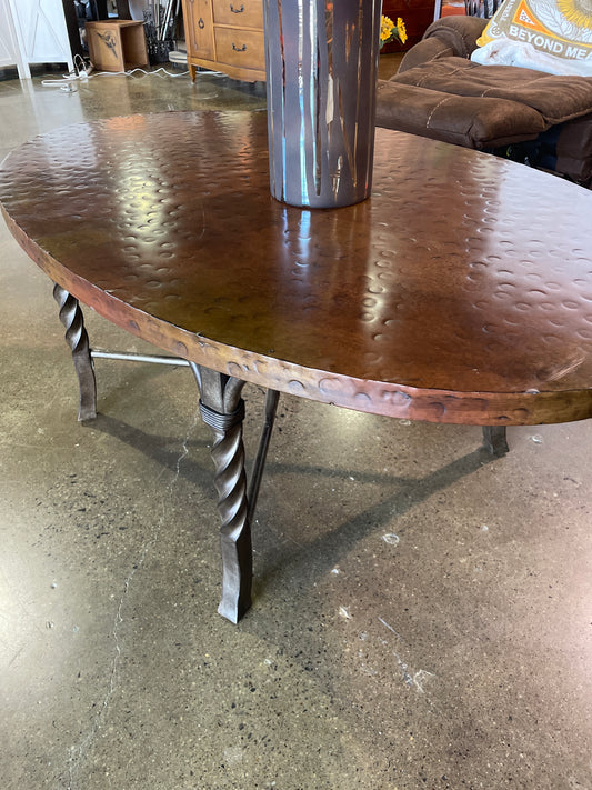 Hammered Metal Top Coffee Table