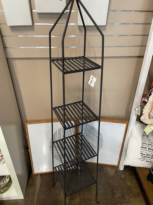 Black Iron 4-Shelf Stand 14x14x65