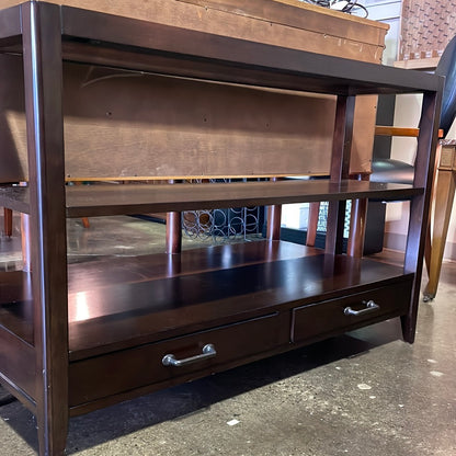 Glass topped console table