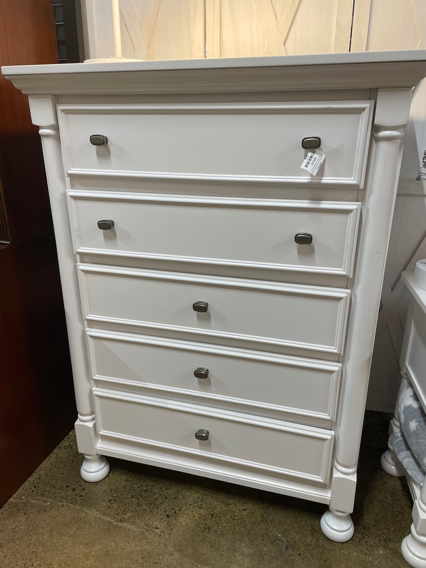 White Chest with Nightstand - Model Home