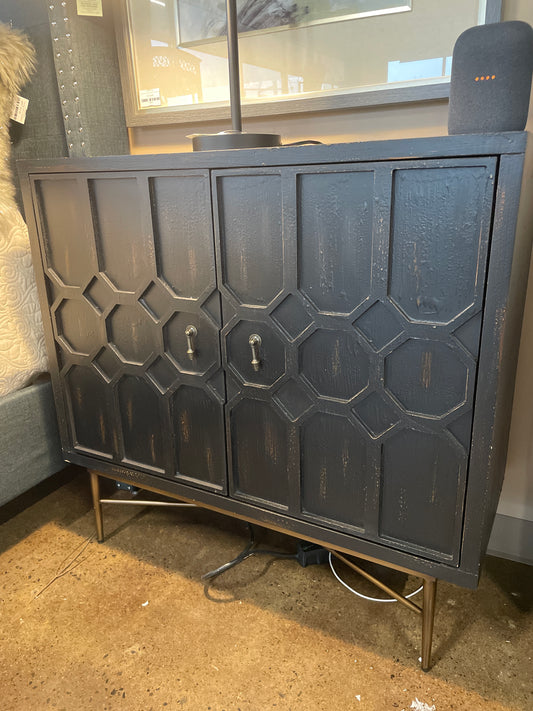 Distressed Black Modern Cabinet-MODEL HOME