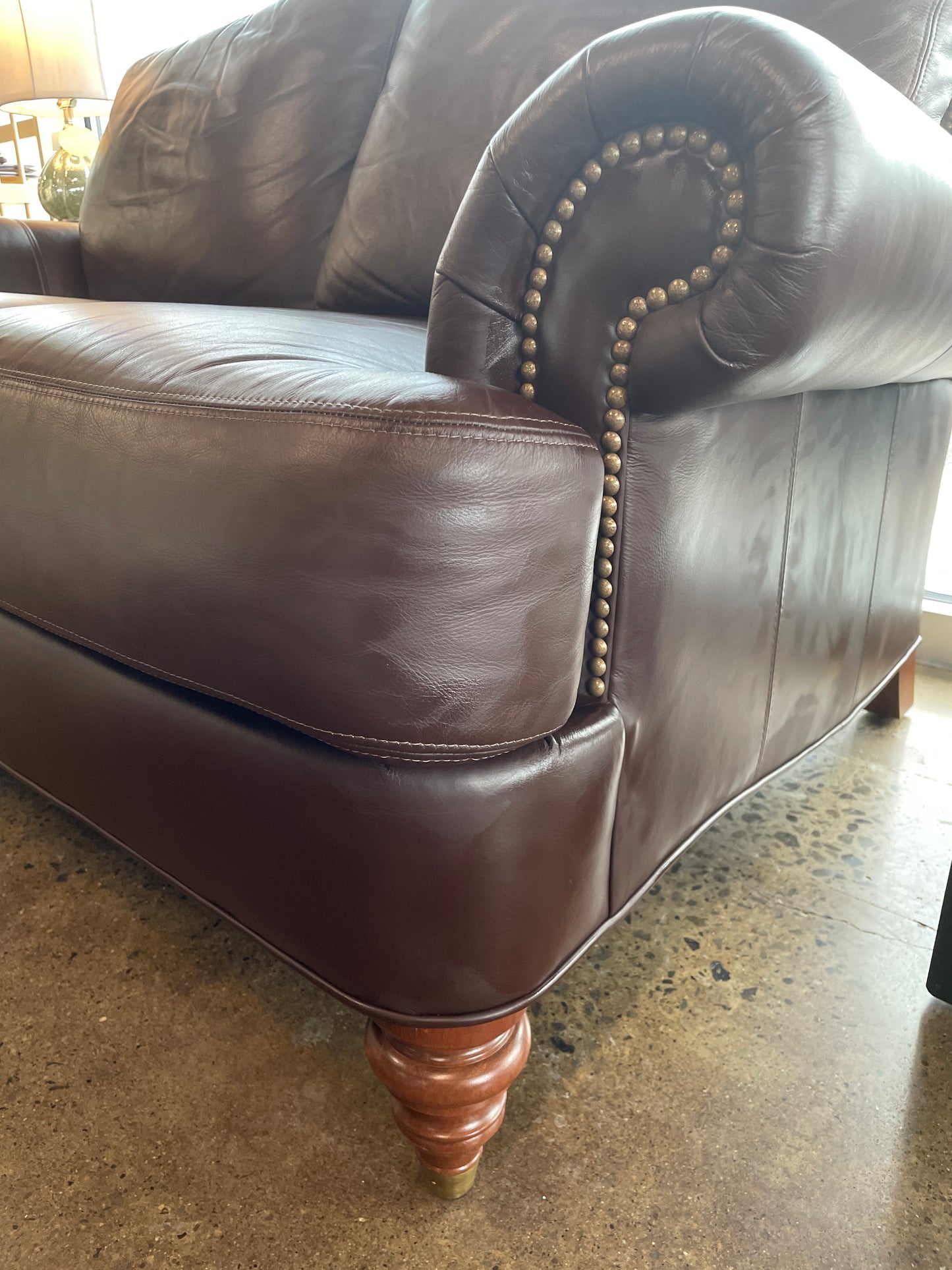 Ethan Allen Leather Loveseat