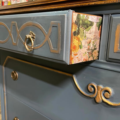 Blue w/ gold accents buffet
