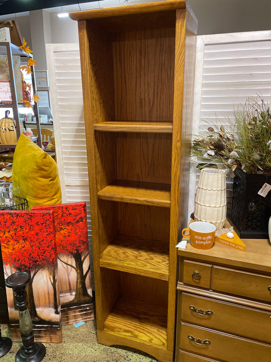 Oak bookcase with adjustable shelves