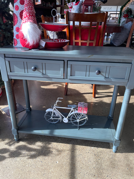 Seagreen/Grey Sofa Table w/2 drawers