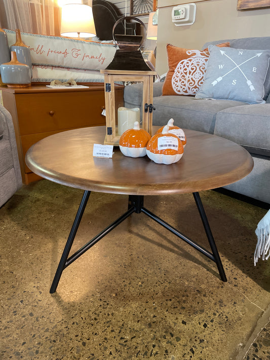 Boho Round Natural Wood Coffee Table