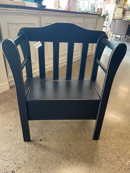 Black Wood Storage Bench