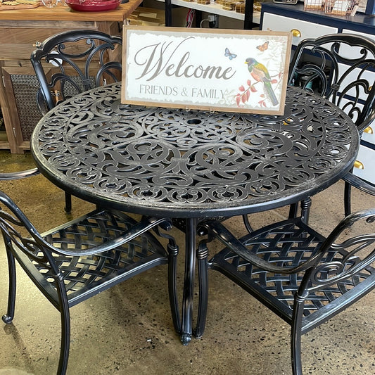 Black aluminum 5 piece outdoor set