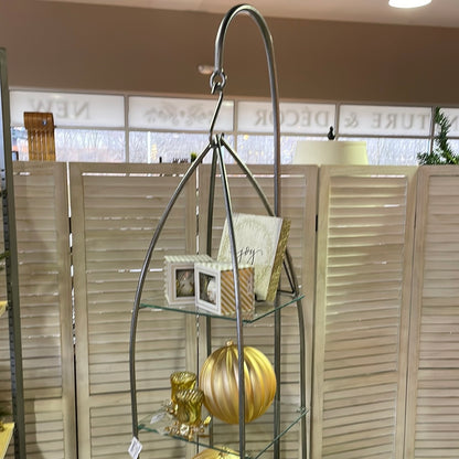 Metal and glass shelf unit