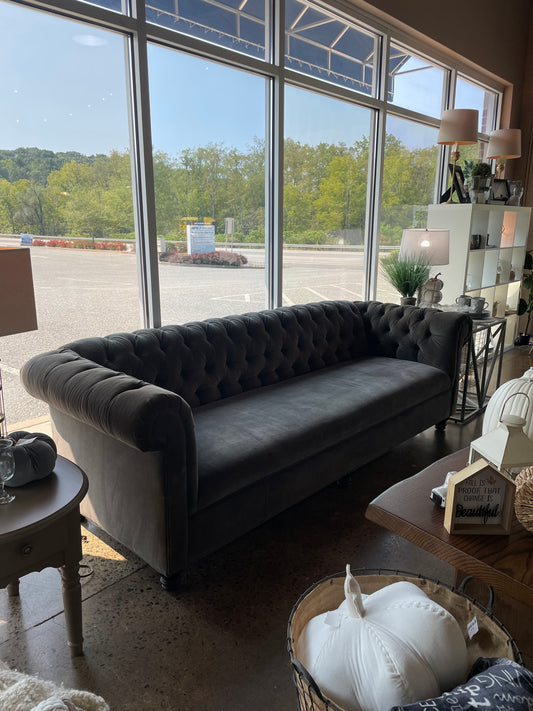 Grey Chesterfield Arhaus Sofa