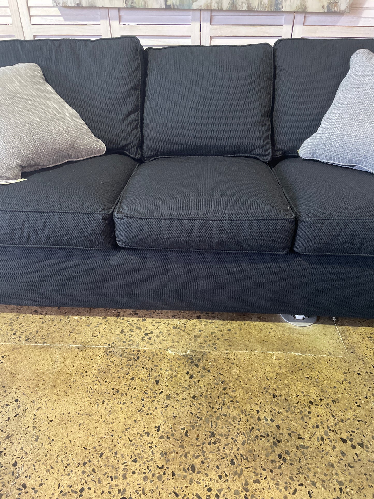 Black Three Cushion Sofa