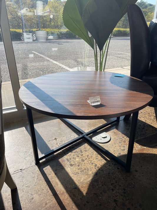 Round Coffee Table with Metal Legs