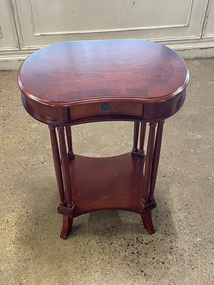 Mahogany Kidney Top Lamp Table with Drawer