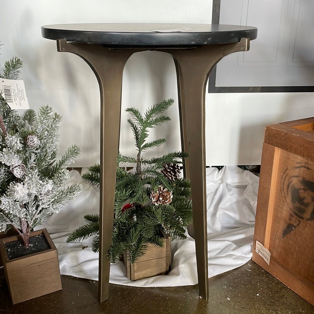 Black marble top end table