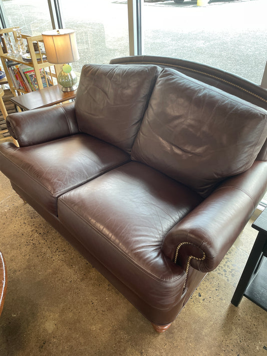 Ethan Allen Leather Loveseat