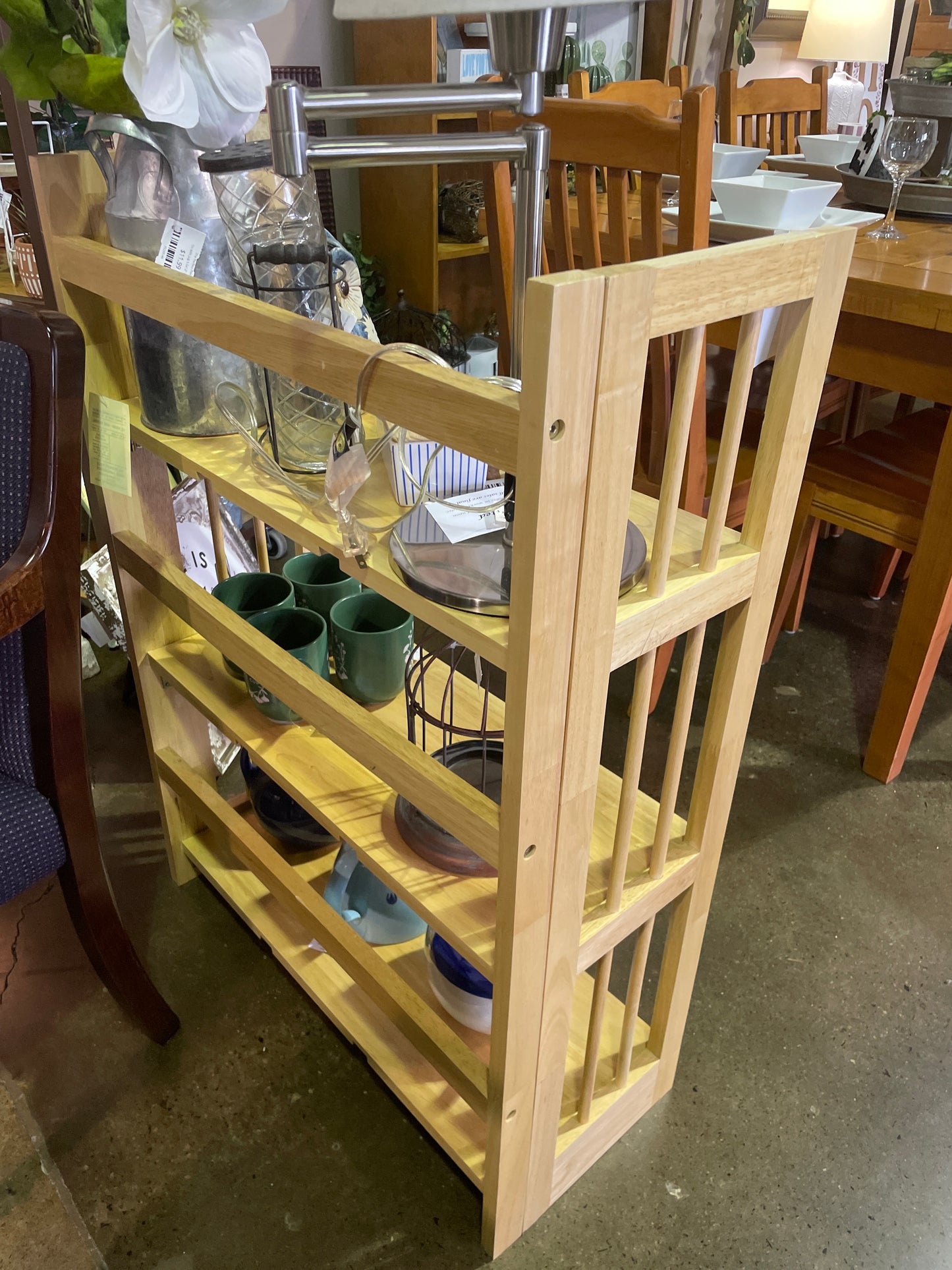 Natural Wood Folding 3 Shelf Unit