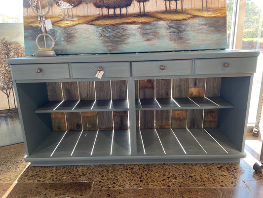 Country Blue Grey Credenza
