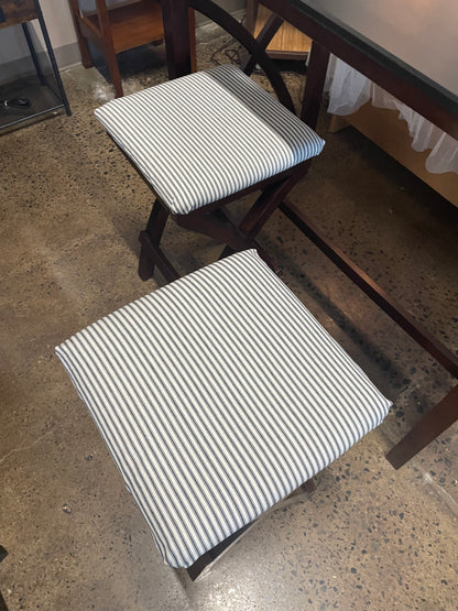 Painted Black Top Table with 2 Stools