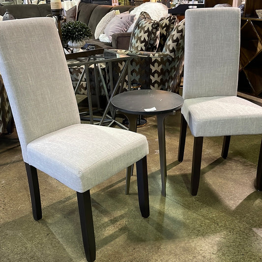 Grey Linen Chairs (Pair)