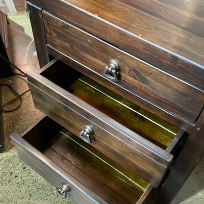 3 drawer wooden accent table