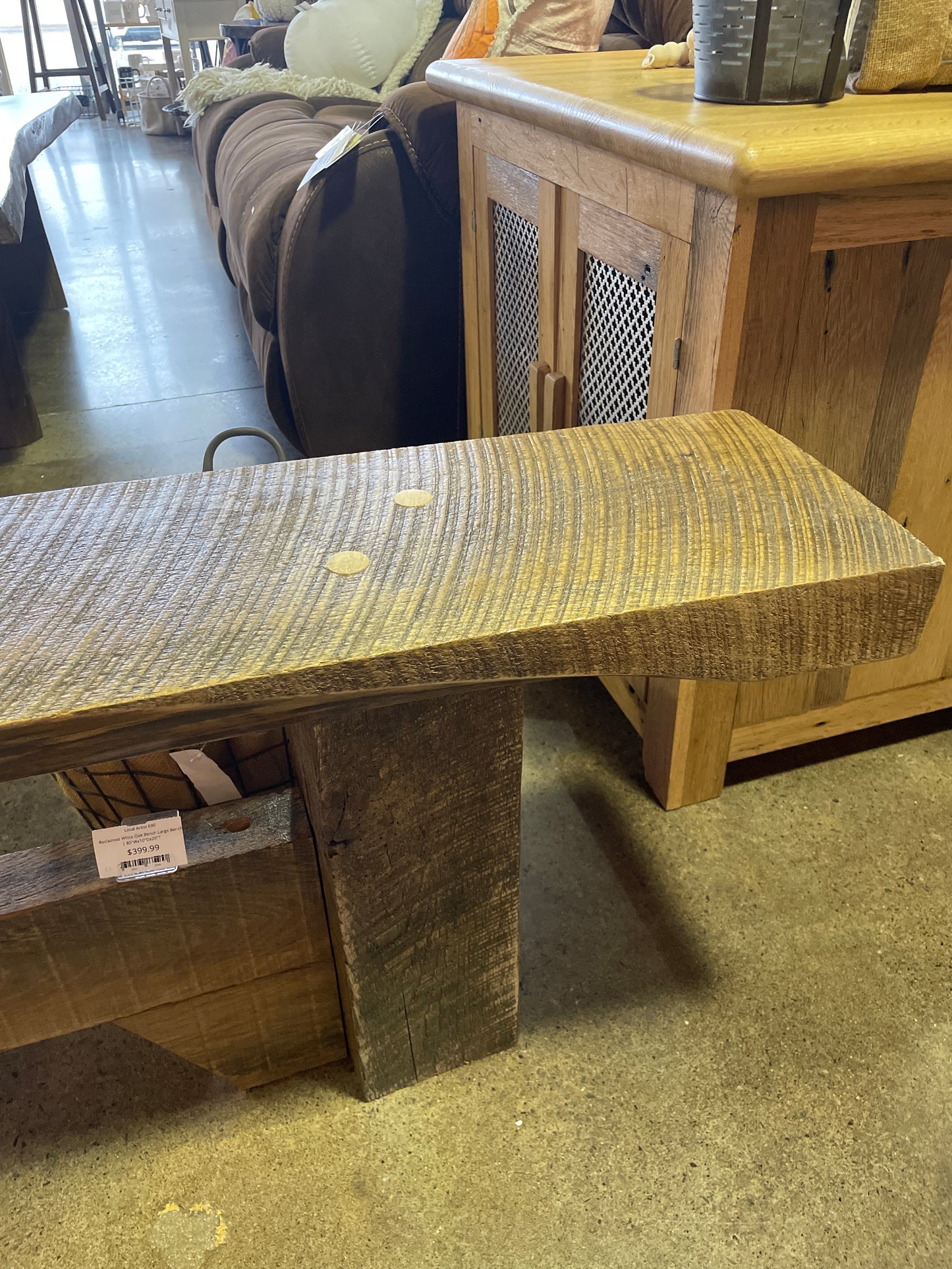 Reclaimed White Oak Bench Large Bench